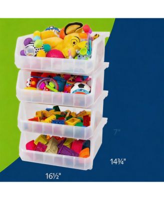Extra Large Stackable Storage Bins for Home Organization 4-Pack
