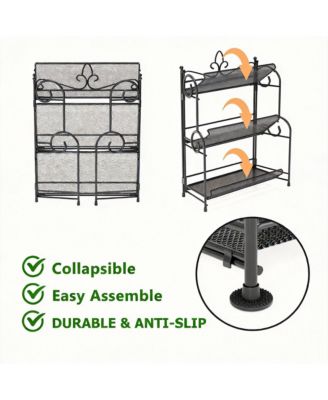 3-Tier Foldable Organizer for Kitchen & Bathroom