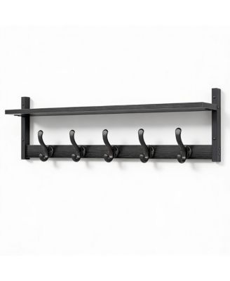 29" Wall Shelf with Hooks for Entryway, Living Room, Bathroom