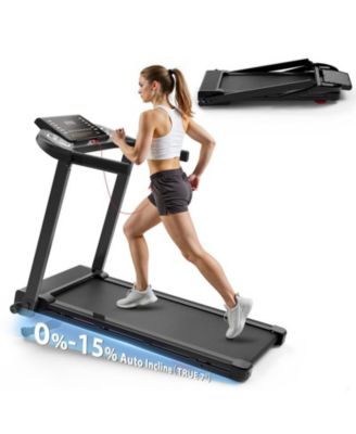 Foldable Treadmill with Auto Incline, 2.5HP Walking Treadmill for Home, 15% Incline Treadmill with Handles, 300 lbs Capacity