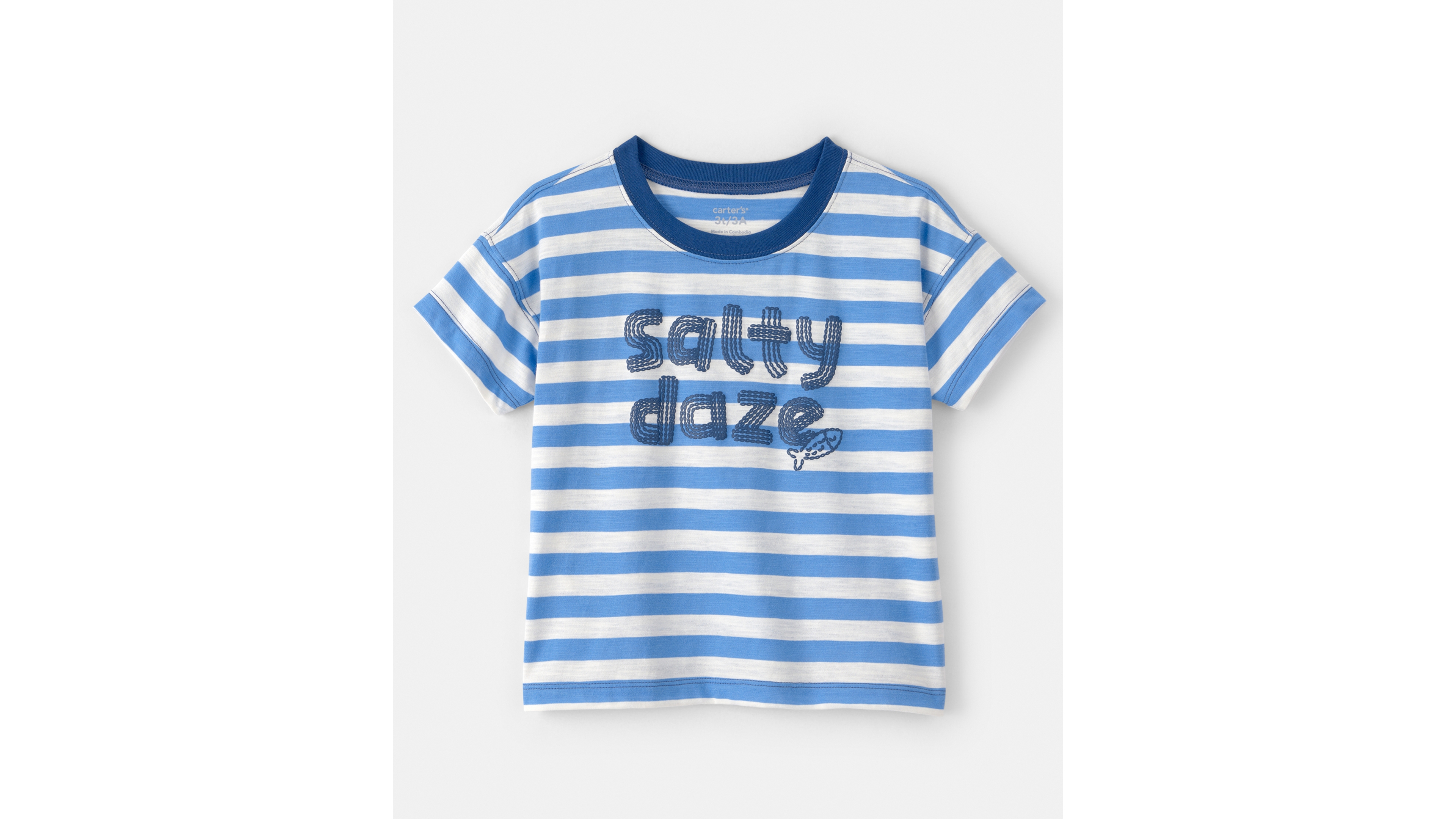 Carter's Boys' Toddler 2T-5T Salty Daze Graphic Striped T-Shirt