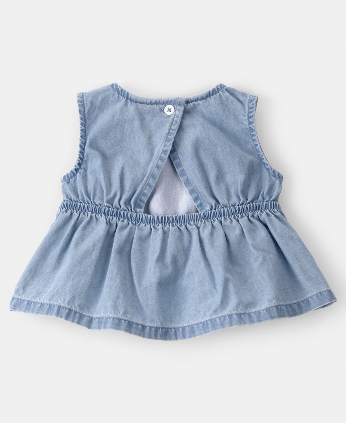 Carter's Baby Girls' Cherry Chambray Sleeveless Top, Bodysuit & Shorts, 3-Piece Set