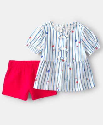 Girls' Toddler 2T-5T Strawberry Printed Top and Shorts, 2-Piece Set
