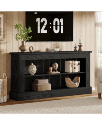 Farmhouse TV Stand for 70-Inch TV, 63" Entertainment Center with Storage, Modern Media Console Table