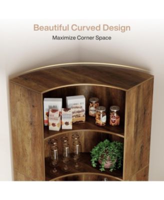 6-Tier Corner Bookshelf, 70.9" Tall