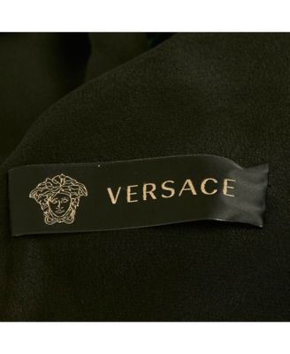 Women's Black Silk Cut Out Neck Paneled Mini Dress