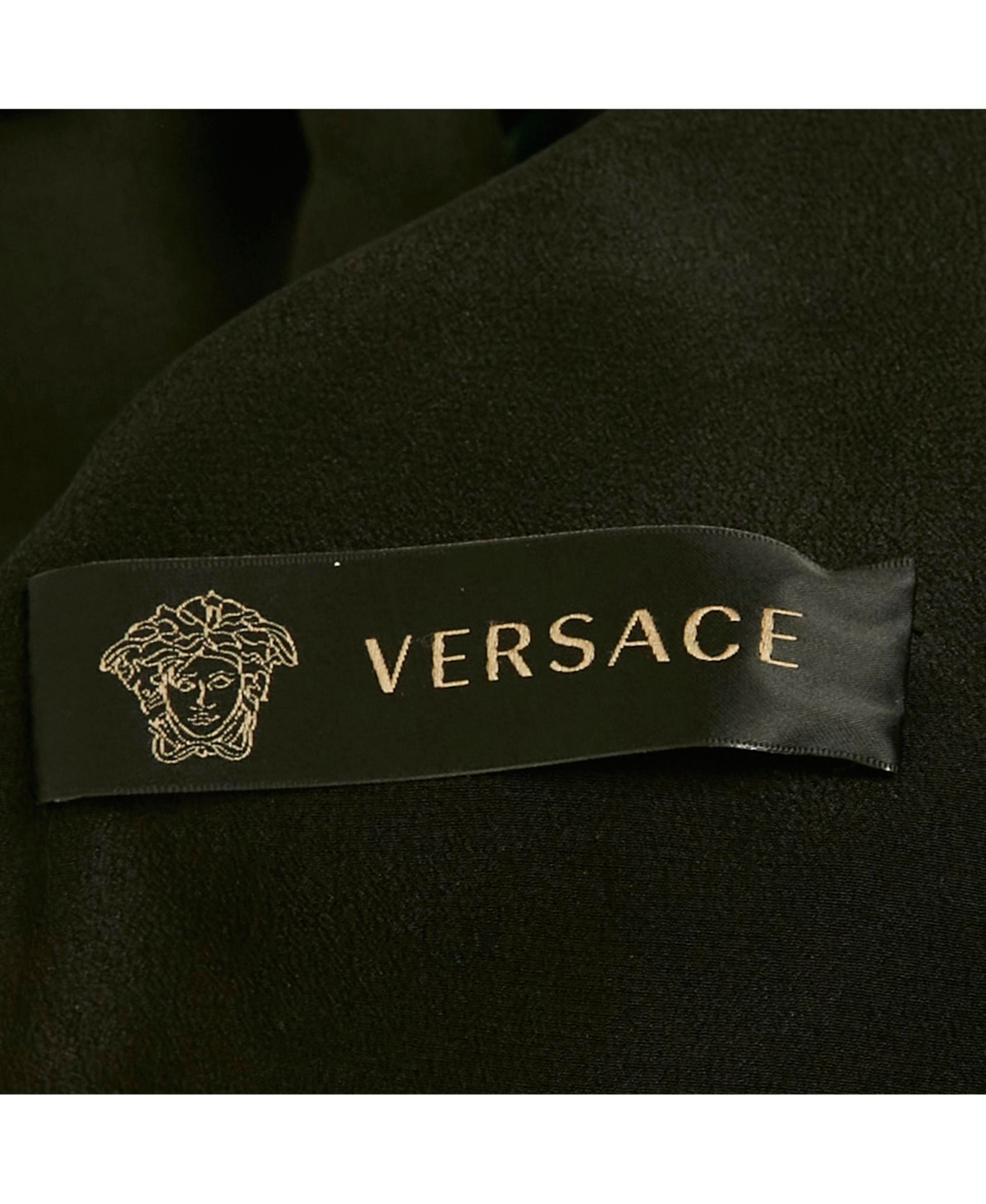 Pre-Owned Versace Women's Black Silk Cut Out Neck Paneled Mini Dress