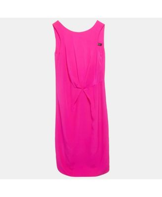 Women's Pink Silk Back Open Mini Dress