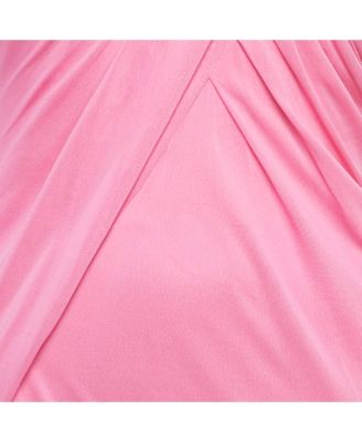 Women's Pink Jersey Draped Strapless Mini Dress