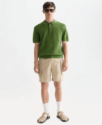 Men's Knitted Regular-Fit Polo T-Shirt