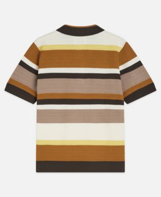 Men's Striped Knitted Polo Shirt