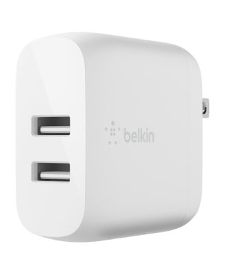 BoostCharge Dual USB-A Wall Charger 24W with USB-A to Apple Lightning Cable