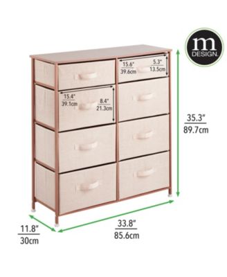 Tall Storage Dresser Furniture, 8 Slim Fabric Drawers