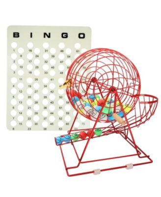 Bingo Game Set with Jumbo Bingo Cage and 1.5" Ping Pong Size Bingo Balls, Plastic Master Board