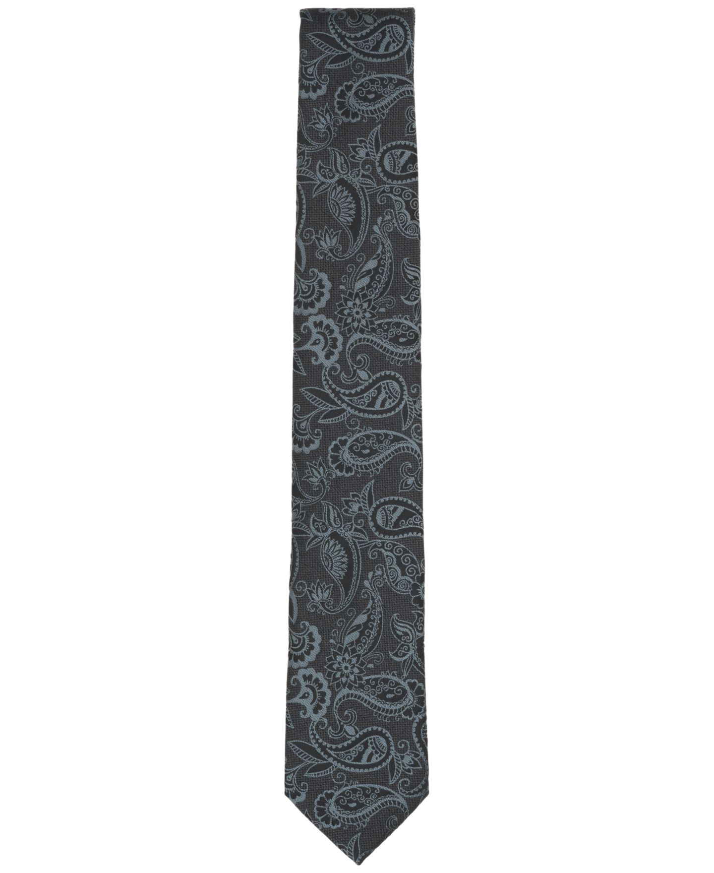 Мужской галстук Bar III Gunning Paisley Skinny Tie, цвет: Чёрный — фото 2