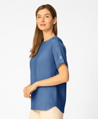 Women's Vertical Rib Sweater Knit T-Shirt