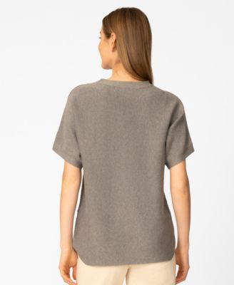 Women's Vertical Rib Sweater Knit T-Shirt