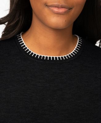 Women's Whip Stitch Elbow-Sleeve Sweater