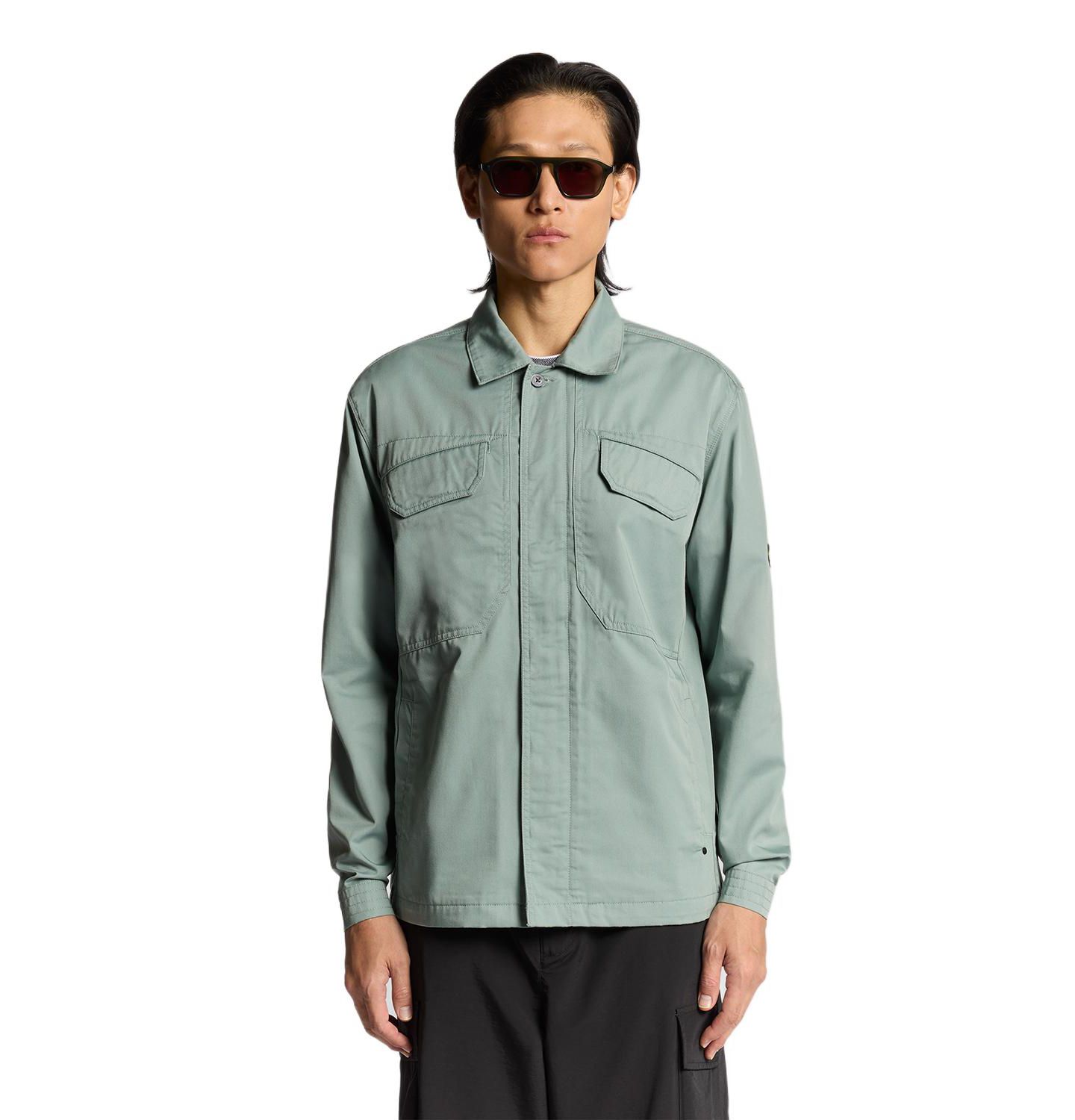 Мужская рубашка Lyle & Scott Long Sleeve Multi Pocket Overshirt, цвет: Мятный — фото 1