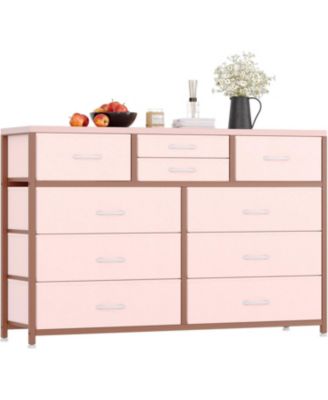 10 Drawers Fabric Dressers for Bedroom, Modern Chest of Drawers, 45" Wide TV Stand Dressers