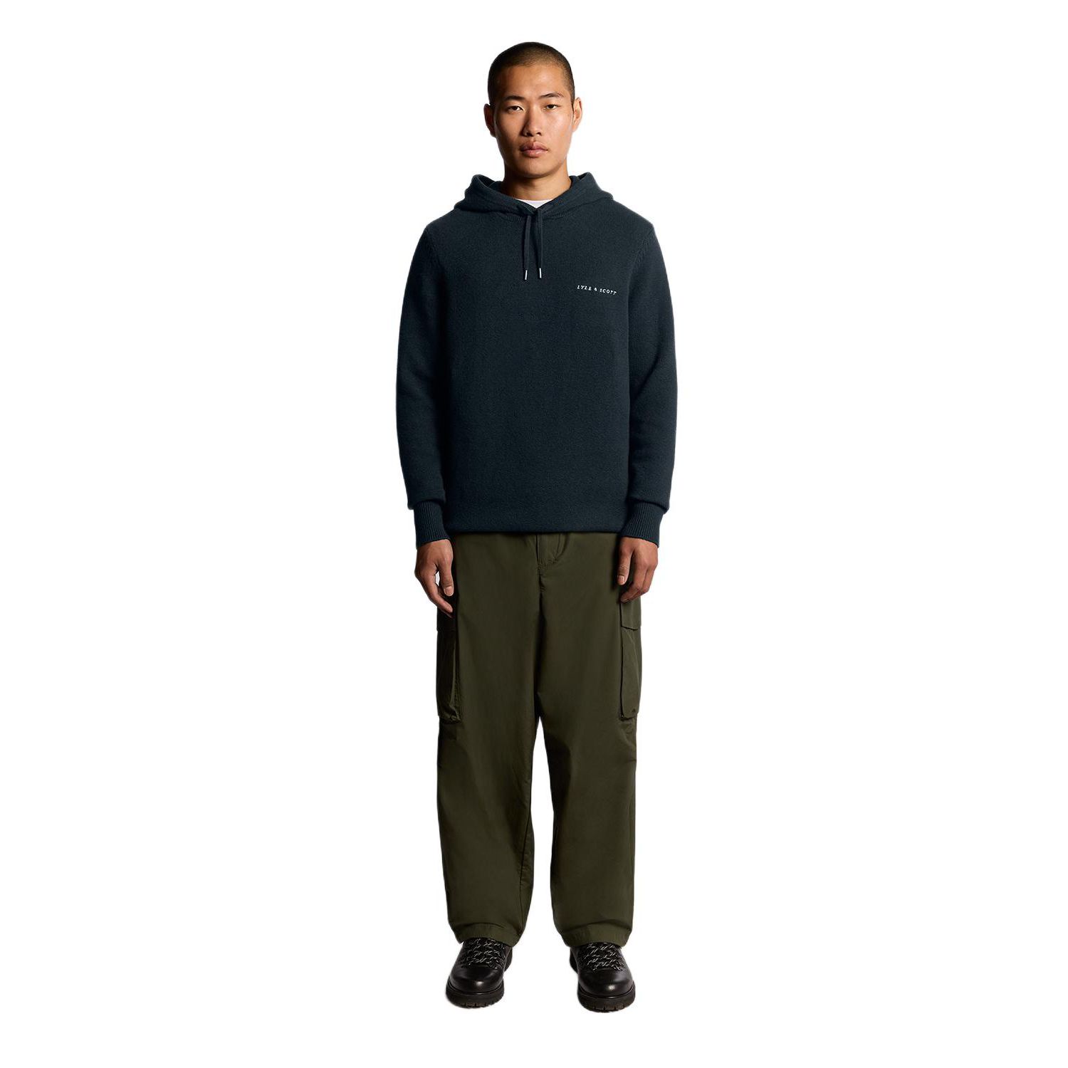 Men's Script Long Sleeve Knitted Hoodie