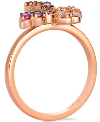 White Sapphire (3/50 ct. t.w.), Pink Sapphire (33/100 ct. t.w.) & Nude Diamond (1/50 ct. t.w.) Ring in 14k Strawberry Gold