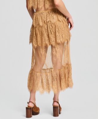 Women's Lace Tiered Maxi Skirt