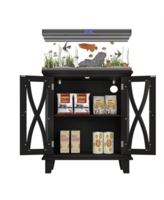 20 Gallon Aquarium Stand with Power Outlets & Cabinet,Farmhouse Tank Stand