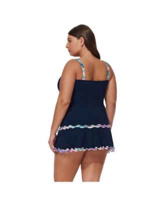 Women's Canva Shirred Underwire Tankini Top