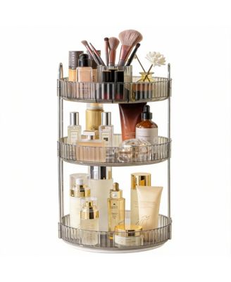 360&deg; Rotating Makeup Organizer - 3 Tier, Large Capacity, Easy Assembly, Durable ABS