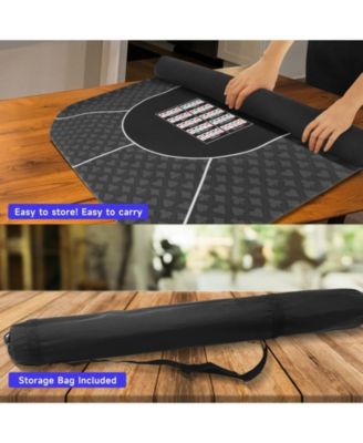70" x 35" Casino Texas Hold'em Tabletop Layout Mat with Carrying Bag, Non-Slip Rubber Layout Mat