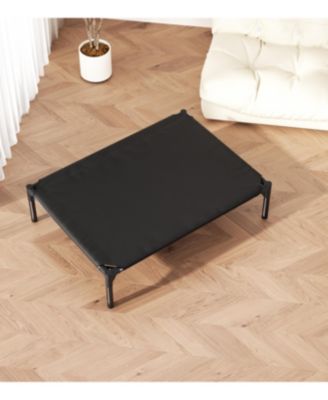 Large Oxford Fabric Pet Bed in Black, Durable & Washable Dog Cat Cushion