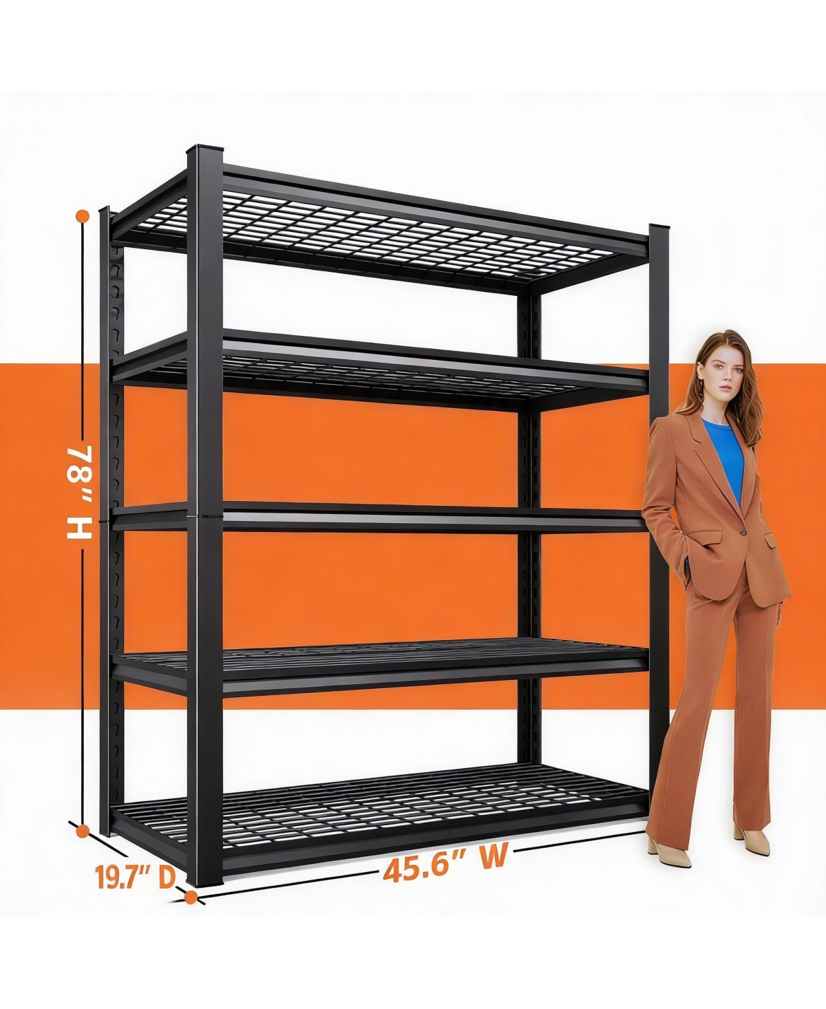 Yigii Heavy Duty 5-Tier Adjustable Metal Shelving for Us Homes