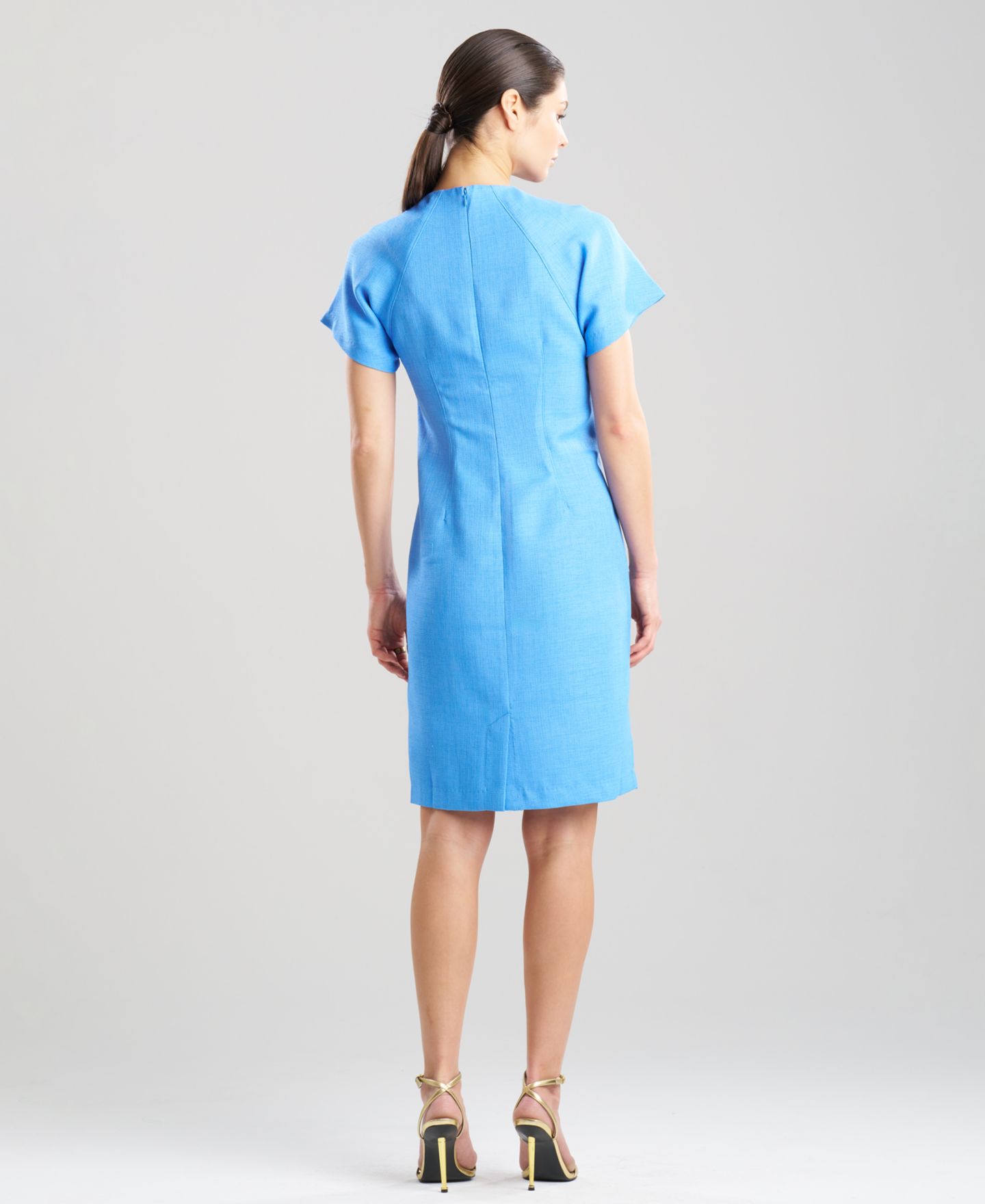Женское платье Natori Basket Weave V-Neck Midi, цвет: Синий морской — фото 3