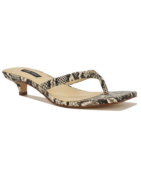 Женские Nine West Women's Cassa Thong Low Kitten Heel Dress Sandals