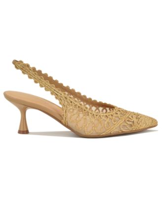 Women's Ressa Woven Slingback Kitten Heel Pumps