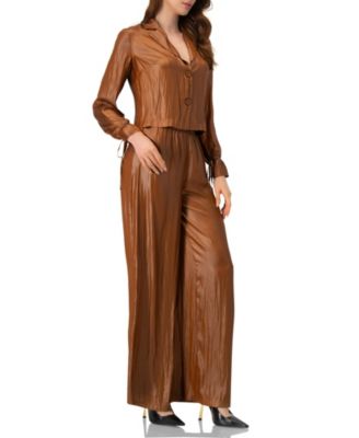 Women's Satin Wide-Leg Trousers