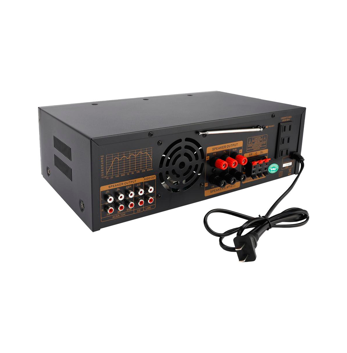 Artudatech 5.1 Channel 3000W Peak Av Surround Amplifier with Powerful Subwoofer, Bluetooth 5.0 & Usb/Sd