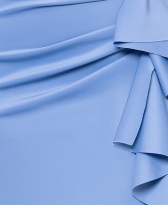 Plus Size Off-The-Shoulder Scuba Crepe Gown