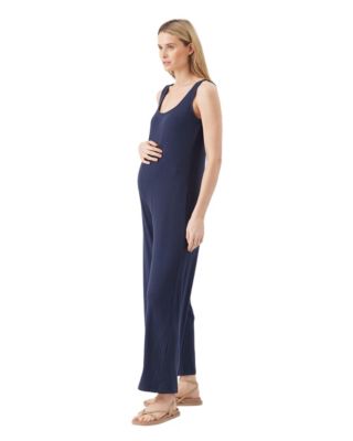 Maternity Ripe Bobby Rib Jumpsuit Navy