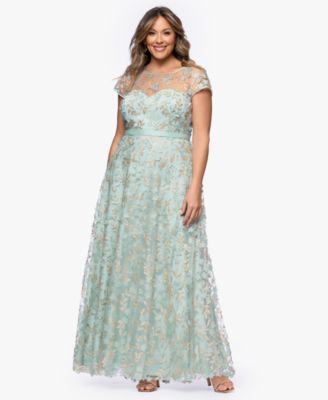 Plus Size Embellished 3D Flower Ball Gown