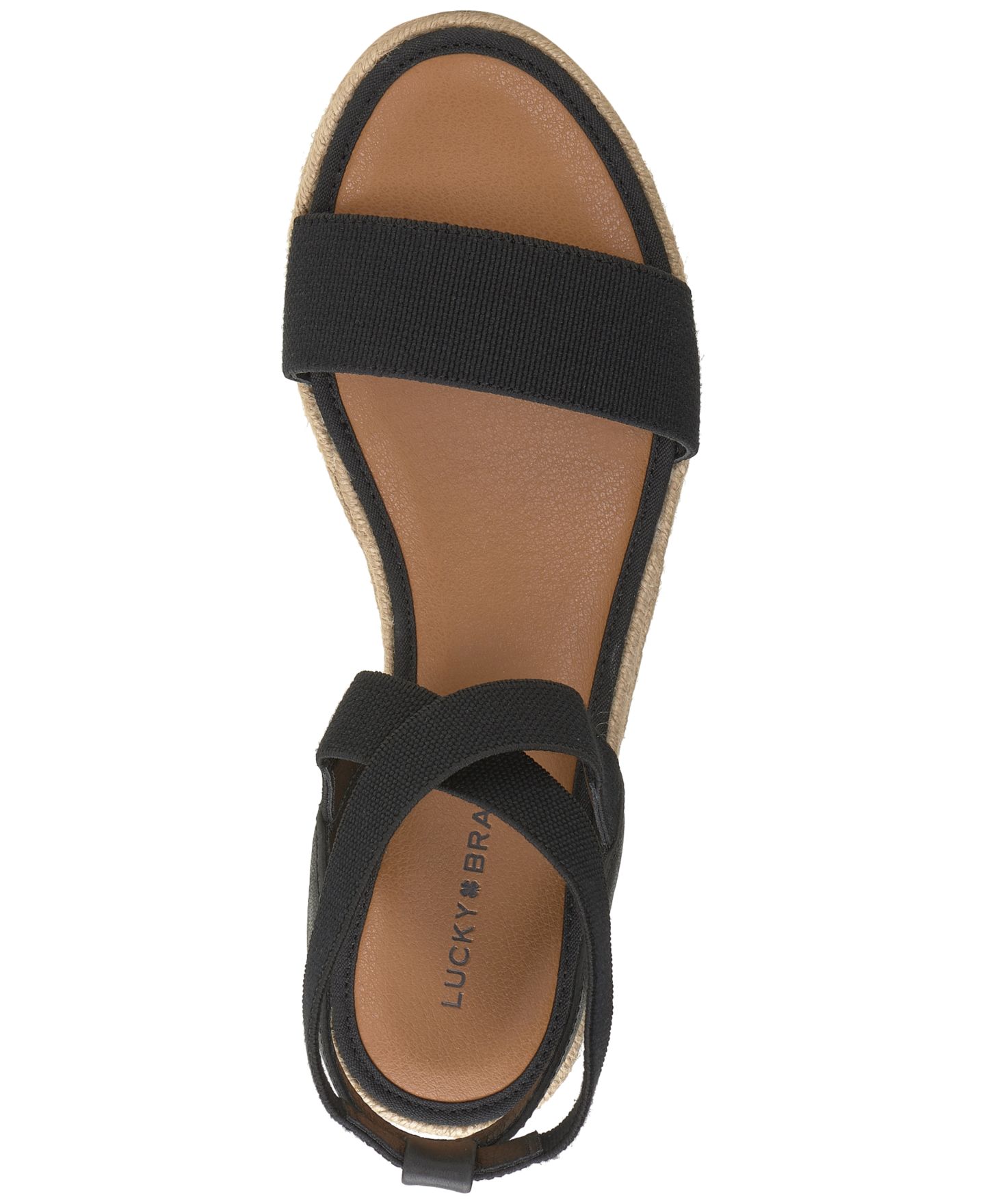 Женские сандалии Lucky Brand Thimba Espadrille Wedge, цвет: Чёрный льняной — фото 4