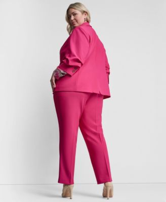 Plus Size 1-Button Ruched-Sleeve Blazer