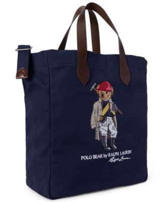 Men's Bear Canvas Shopper Tote Bag