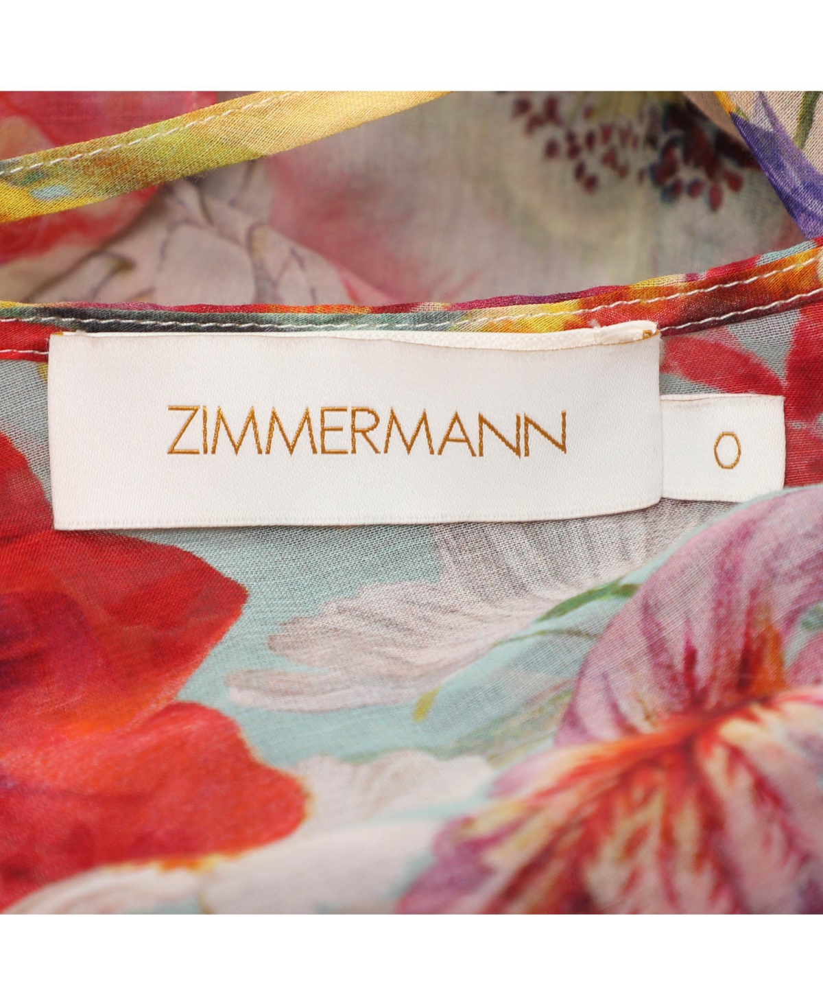 Pre-Owned Zimmermann Women's Multicolor Floral Print Chiffon Wonderland Flounce Midi Dress