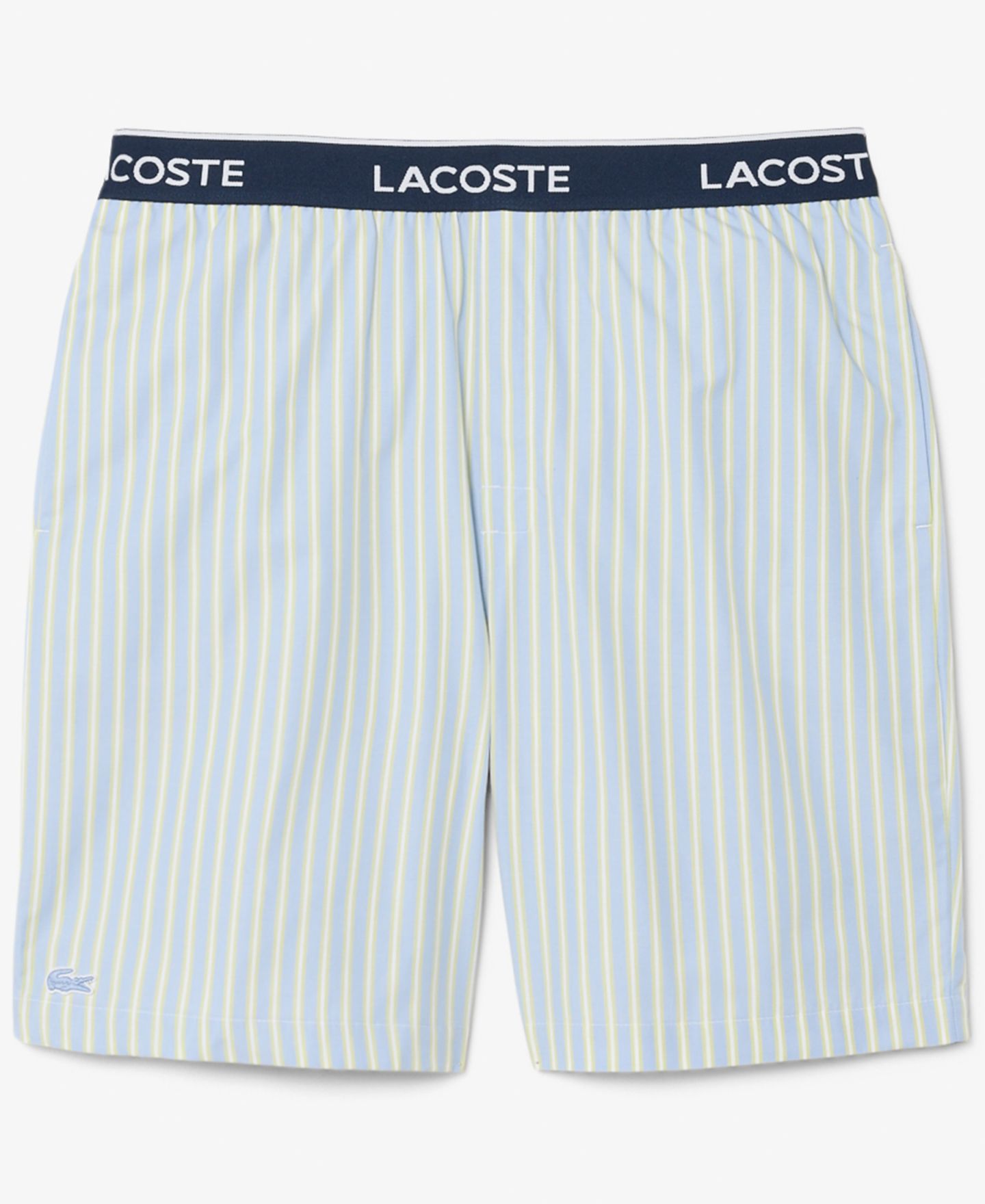 Мужские шорты Lacoste Loungewear Striped Straight-Fit, цвет: Берёзовый белый — фото 1