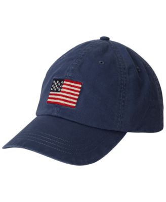 Flag-Embroidered Twill Ball Cap