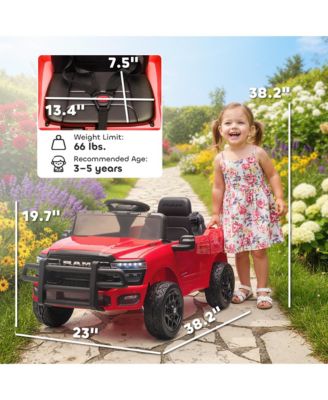 12V Licensed Dodge RAM 3500 Kids Ride on Car with Dual Motors