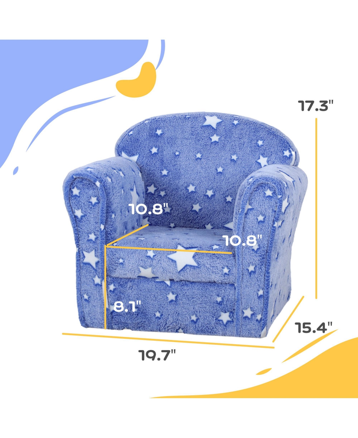 Hongge Toddler Sofa with Glow Star Design for Ages 18–36 Months