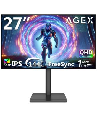 AGEX A27Q(Black) 27" 2K QHD 2560x1440 1.07B Colors(8-bit + Hi-FRC) 100% sRGB 144Hz 1ms Fast IPS Gaming Monitor